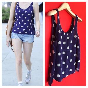 Madewell Navy Polka-dot Tank